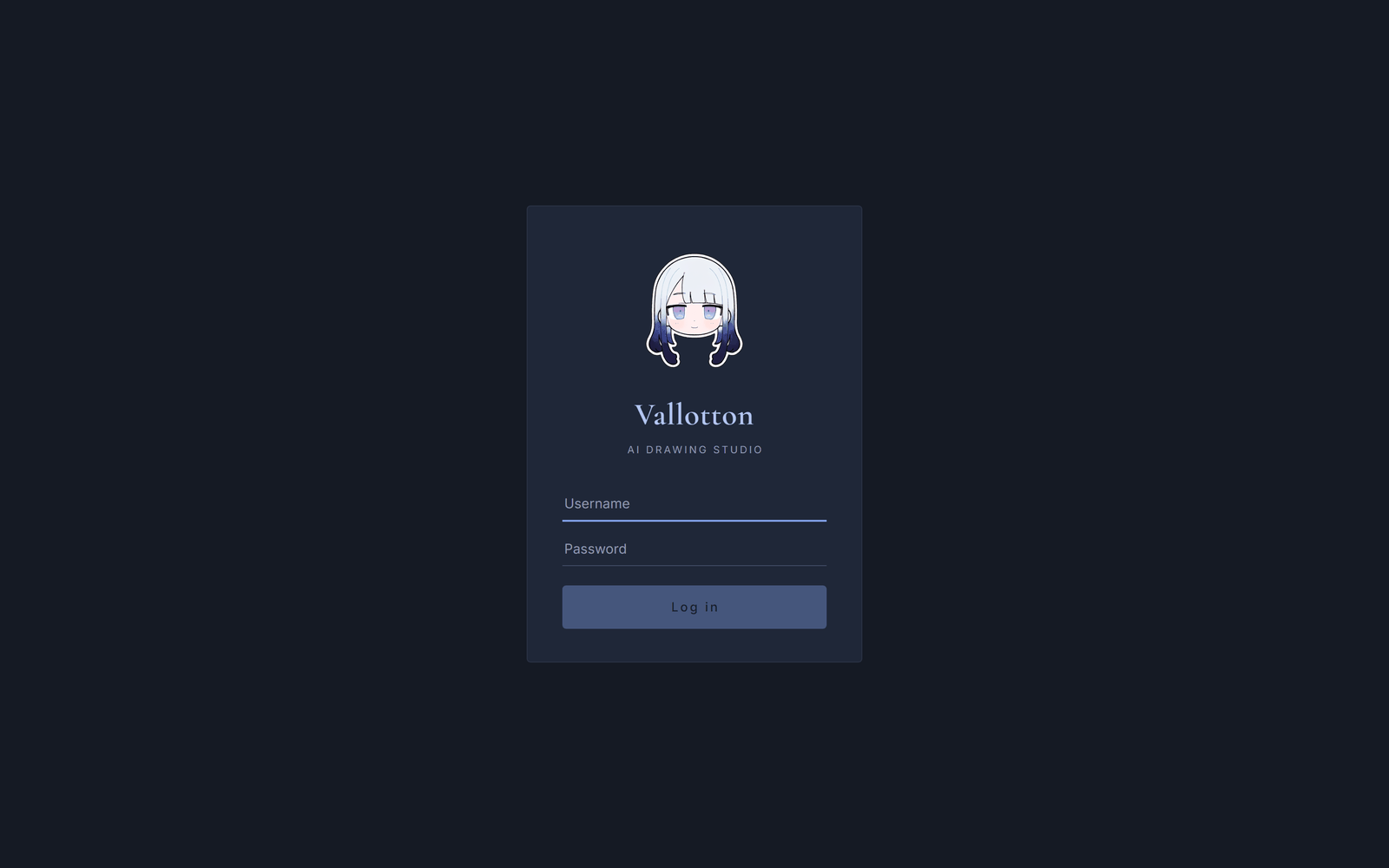 Vallotton's login page: a username field and a password field