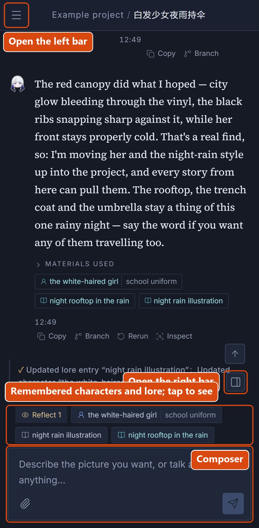 The conversation page on a phone
